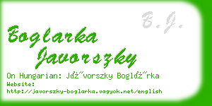 boglarka javorszky business card